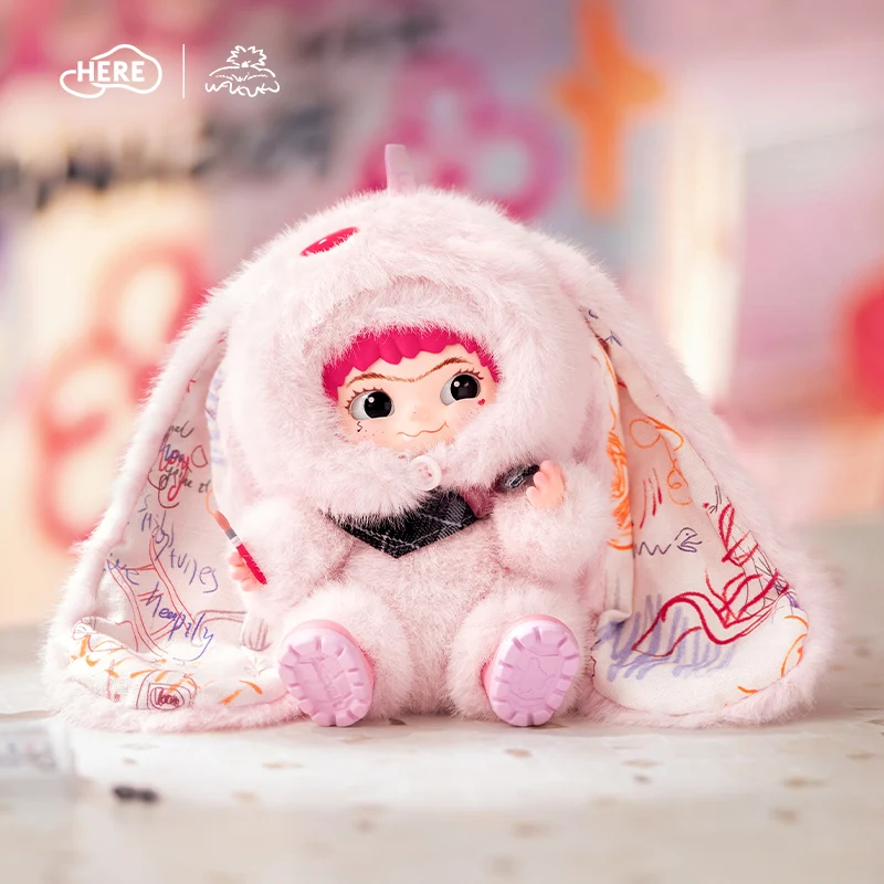 Wakuku sweet heart rabbit vinyl plush doll pendant